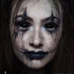 22MM Full Eye Black Sclera -Eye Colors Sale HalloweenBlackSclerafulleye